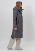 Купить Пальто утепленное женское зимние темно-серого цвета 113135TC, фото 2