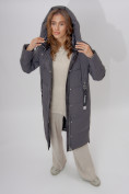 Купить Пальто утепленное женское зимние темно-серого цвета 113135TC, фото 20