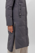 Купить Пальто утепленное женское зимние темно-серого цвета 113135TC, фото 9