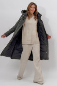 Купить Пальто утепленное женское зимние темно-зеленого цвета 113135TZ, фото 12