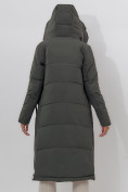 Купить Пальто утепленное женское зимние темно-зеленого цвета 113135TZ, фото 11
