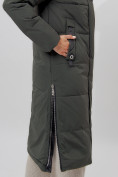 Купить Пальто утепленное женское зимние темно-зеленого цвета 113135TZ, фото 9
