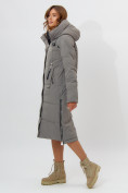 Купить Пальто утепленное женское зимние бирюзового цвета 113151Br, фото 3