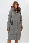 Купить Пальто утепленное женское зимние бирюзового цвета 113151Br, фото 4