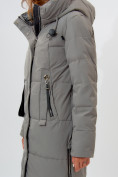 Купить Пальто утепленное женское зимние бирюзового цвета 113151Br, фото 7
