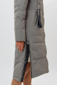 Купить Пальто утепленное женское зимние бирюзового цвета 113151Br, фото 8