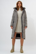 Купить Пальто утепленное женское зимние бирюзового цвета 113151Br, фото 13