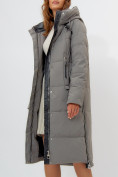 Купить Пальто утепленное женское зимние бирюзового цвета 113151Br, фото 6