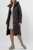 Купить Пальто утепленное женское зимние черного цвета 113151Ch, фото 8