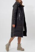 Купить Пальто утепленное женское зимние черного цвета 113151Ch, фото 9