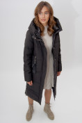 Купить Пальто утепленное женское зимние черного цвета 113151Ch, фото 10