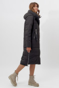 Купить Пальто утепленное женское зимние черного цвета 113151Ch, фото 14