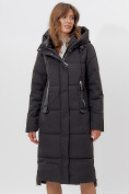 Купить Пальто утепленное женское зимние черного цвета 113151Ch, фото 15
