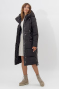 Купить Пальто утепленное женское зимние черного цвета 113151Ch, фото 2