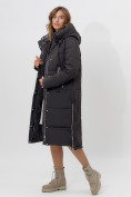 Купить Пальто утепленное женское зимние черного цвета 113151Ch, фото 4