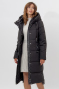 Купить Пальто утепленное женское зимние черного цвета 113151Ch, фото 5