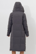 Купить Пальто утепленное женское зимние темно-серого цвета 113151TC, фото 15