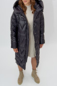 Купить Пальто утепленное женское зимние черного цвета 11373Ch, фото 9