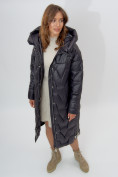 Купить Пальто утепленное женское зимние черного цвета 11373Ch, фото 10