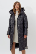 Купить Пальто утепленное женское зимние черного цвета 11373Ch, фото 3