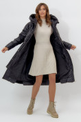Купить Пальто утепленное женское зимние черного цвета 11373Ch, фото 7