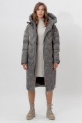 Купить Пальто утепленное женское зимние серого цвета 11373Sr