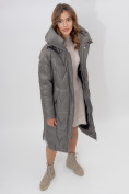 Купить Пальто утепленное женское зимние серого цвета 11373Sr, фото 10