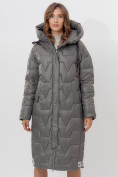 Купить Пальто утепленное женское зимние серого цвета 11373Sr, фото 12