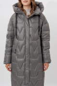 Купить Пальто утепленное женское зимние серого цвета 11373Sr, фото 15