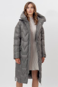 Купить Пальто утепленное женское зимние серого цвета 11373Sr, фото 2