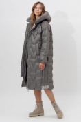 Купить Пальто утепленное женское зимние серого цвета 11373Sr, фото 3