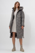 Купить Пальто утепленное женское зимние серого цвета 11373Sr, фото 7