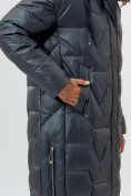Купить Пальто утепленное женское зимние темно-зеленого цвета 11373TZ, фото 12