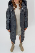 Купить Пальто утепленное женское зимние темно-зеленого цвета 11373TZ, фото 3