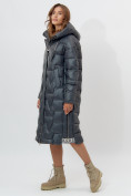 Купить Пальто утепленное женское зимние темно-зеленого цвета 11373TZ, фото 7