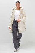 Купить Куртка женская демисезонная с капюшоном бежевого цвета 1139B, фото 9