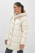 Купить Куртка женская демисезонная с капюшоном бежевого цвета 1139B, фото 18