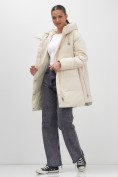 Купить Куртка женская демисезонная с капюшоном бежевого цвета 1139B, фото 10
