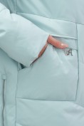Купить Куртка женская демисезонная с капюшоном бирюзового цвета 1139Br, фото 21