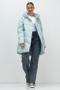 Купить Куртка женская демисезонная с капюшоном бирюзового цвета 1139Br, фото 10
