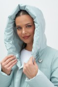 Купить Куртка женская демисезонная с капюшоном бирюзового цвета 1139Br, фото 12