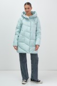 Купить Куртка женская демисезонная с капюшоном бирюзового цвета 1139Br, фото 14