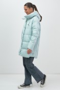Купить Куртка женская демисезонная с капюшоном бирюзового цвета 1139Br, фото 15