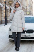 Купить Куртка женская демисезонная с капюшоном серого цвета 1139Sr