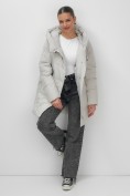 Купить Куртка женская демисезонная с капюшоном серого цвета 1139Sr, фото 16