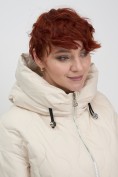 Купить Куртка женская демисезонная с капюшоном бежевого цвета 1140B, фото 18