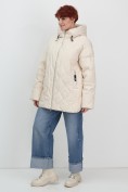 Купить Куртка женская демисезонная с капюшоном бежевого цвета 1140B, фото 11