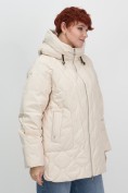 Купить Куртка женская демисезонная с капюшоном бежевого цвета 1140B, фото 16