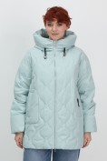Купить Куртка женская демисезонная с капюшоном бирюзового цвета 1140Br, фото 9