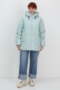 Купить Куртка женская демисезонная с капюшоном бирюзового цвета 1140Br, фото 19
